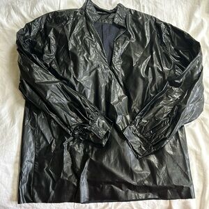 Black faux leather top